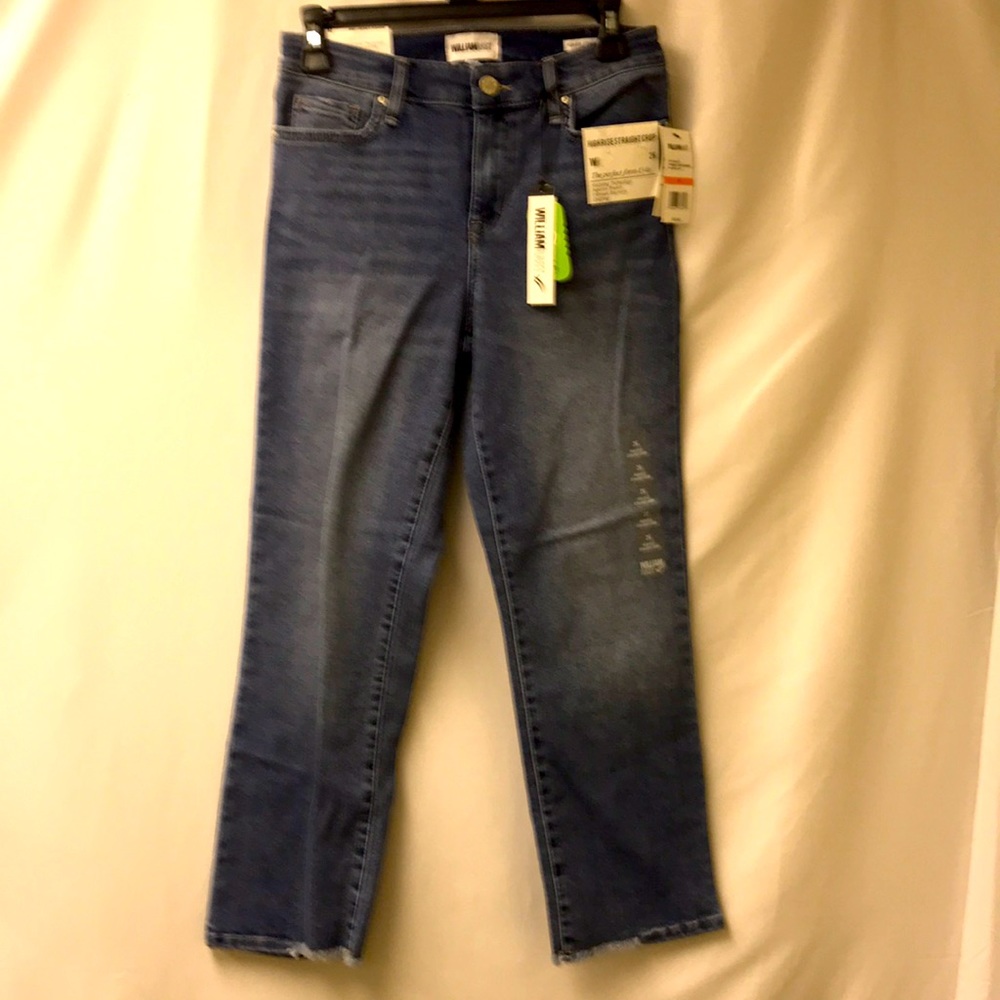 William rast high rise straight crop women girls blue jeans size 26
